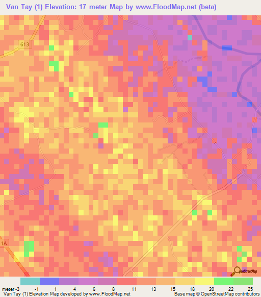 Van Tay (1),Vietnam Elevation Map