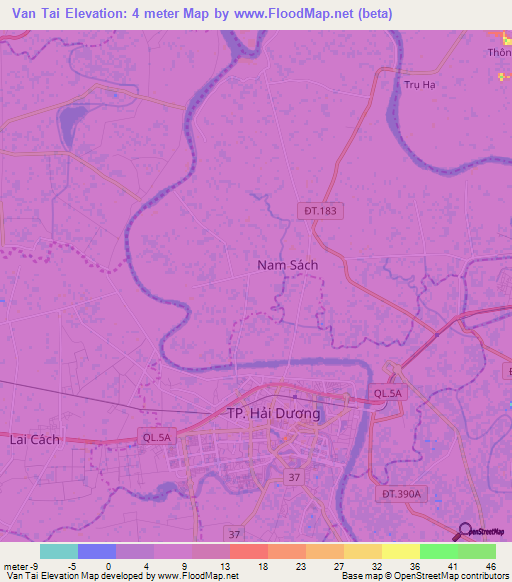 Van Tai,Vietnam Elevation Map