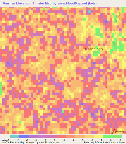 Van Tai,Vietnam Elevation Map