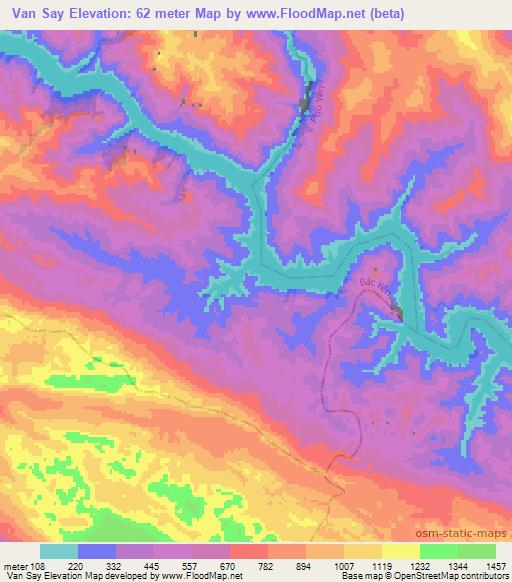 Van Say,Vietnam Elevation Map