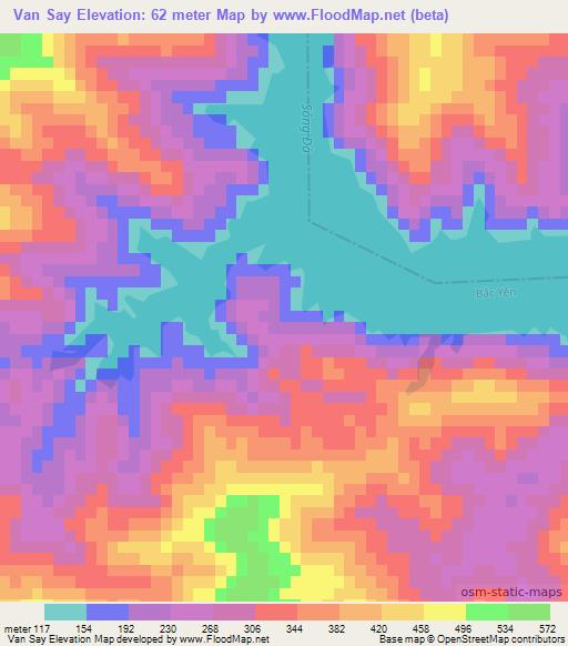 Van Say,Vietnam Elevation Map