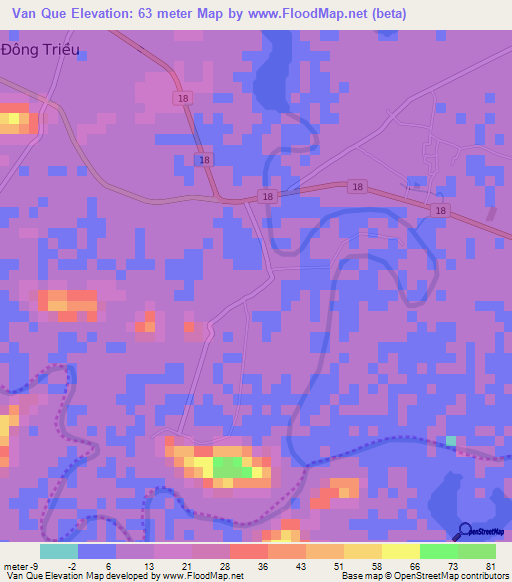 Van Que,Vietnam Elevation Map