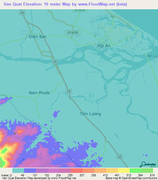 Van Quat,Vietnam Elevation Map