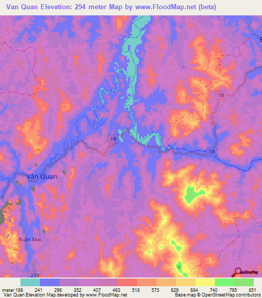 Van Quan,Vietnam Elevation Map