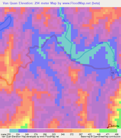 Van Quan,Vietnam Elevation Map