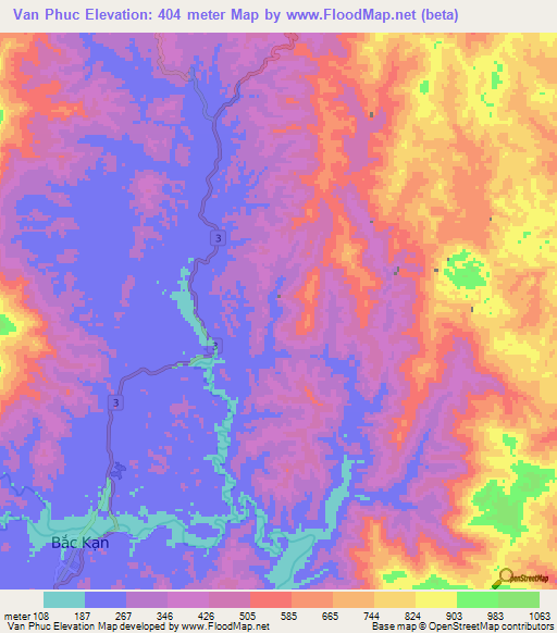 Van Phuc,Vietnam Elevation Map