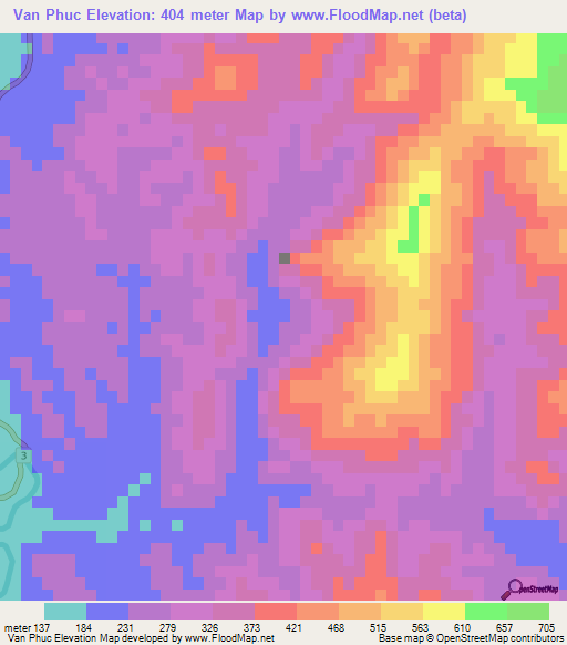 Van Phuc,Vietnam Elevation Map