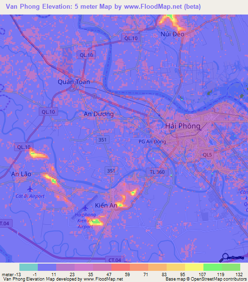 Van Phong,Vietnam Elevation Map