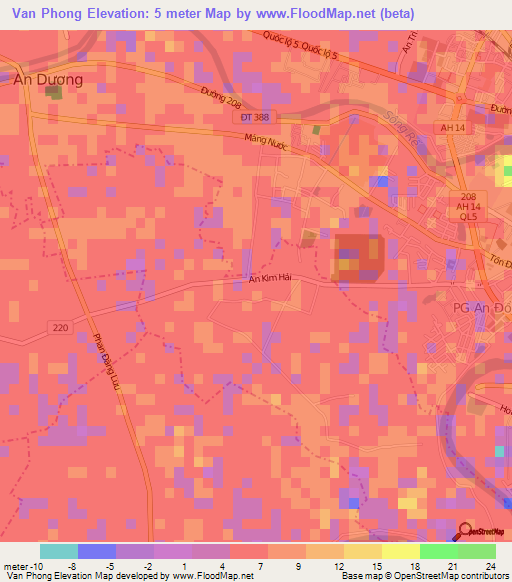 Van Phong,Vietnam Elevation Map