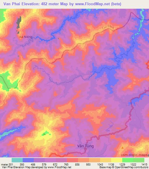 Van Phai,Vietnam Elevation Map