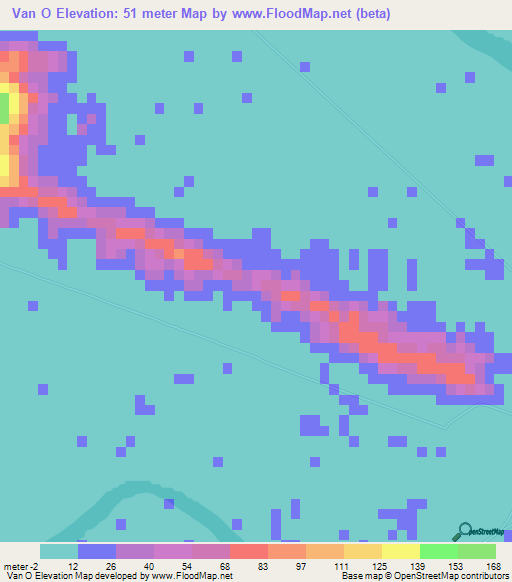 Van O,Vietnam Elevation Map