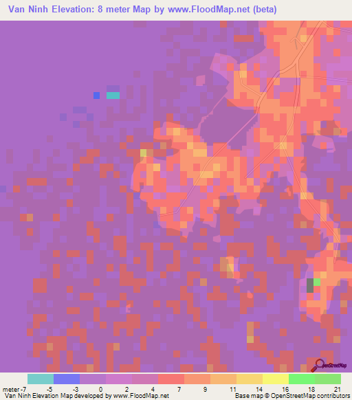 Van Ninh,Vietnam Elevation Map