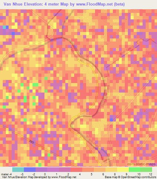 Van Nhue,Vietnam Elevation Map