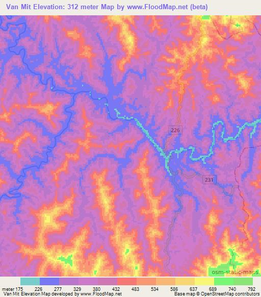 Van Mit,Vietnam Elevation Map