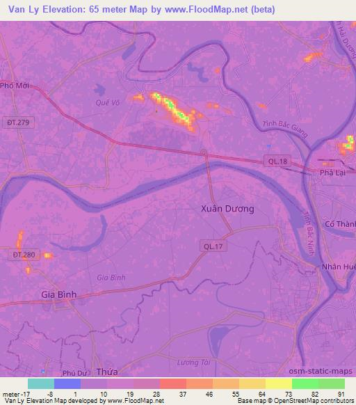 Van Ly,Vietnam Elevation Map