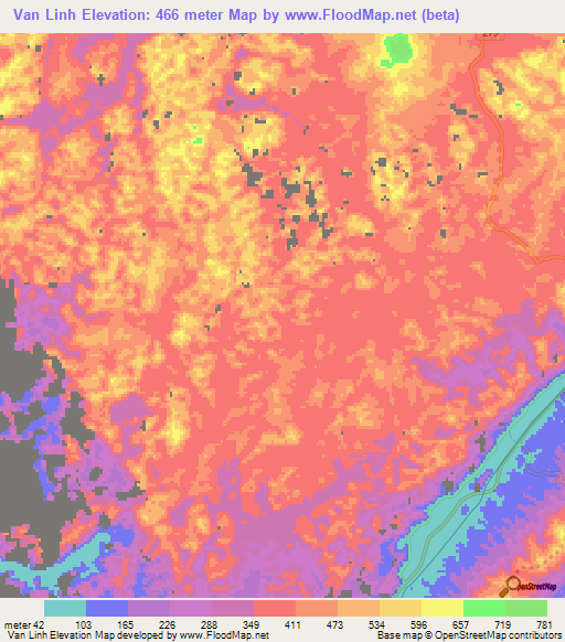 Van Linh,Vietnam Elevation Map