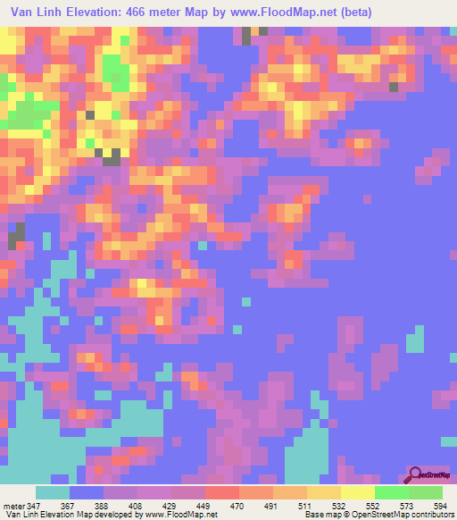 Van Linh,Vietnam Elevation Map