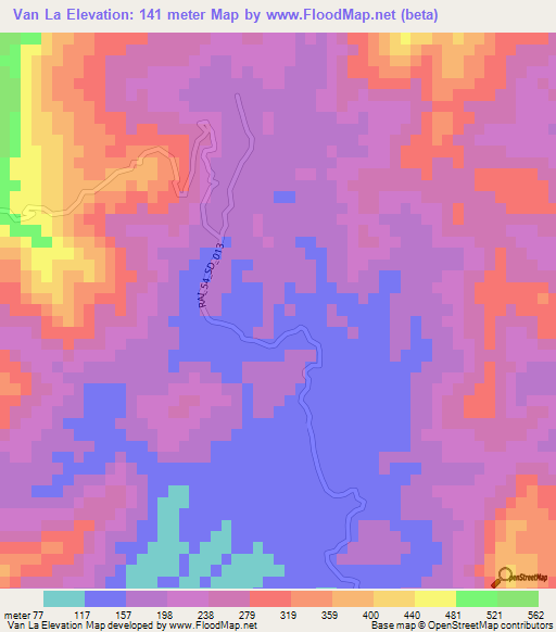 Van La,Vietnam Elevation Map