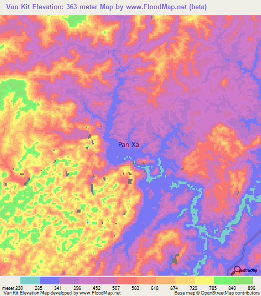 Van Kit,Vietnam Elevation Map