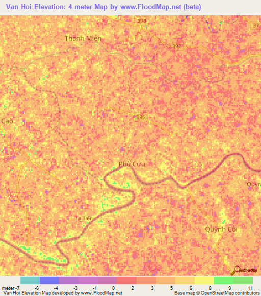 Van Hoi,Vietnam Elevation Map