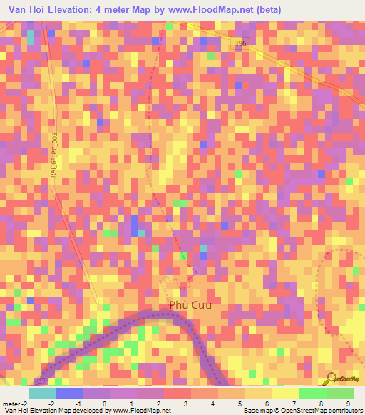 Van Hoi,Vietnam Elevation Map