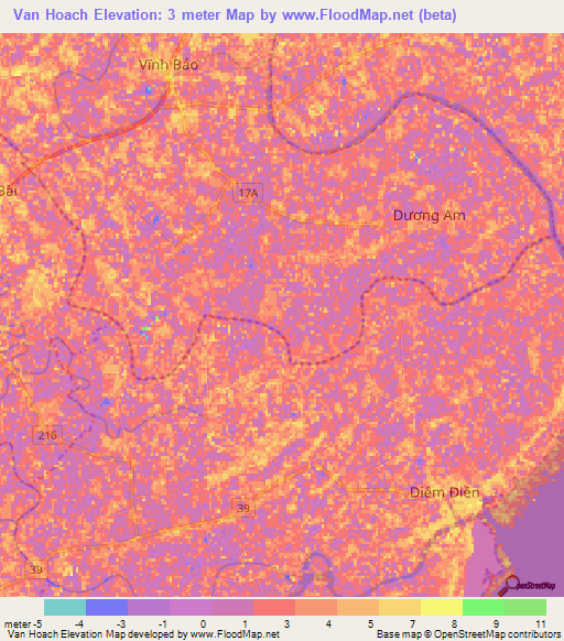 Van Hoach,Vietnam Elevation Map