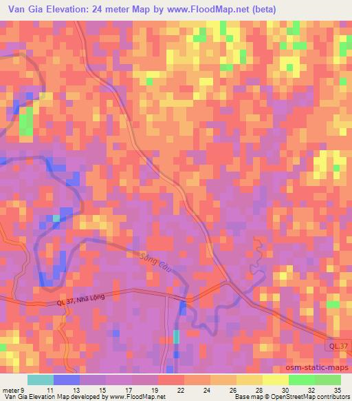 Van Gia,Vietnam Elevation Map