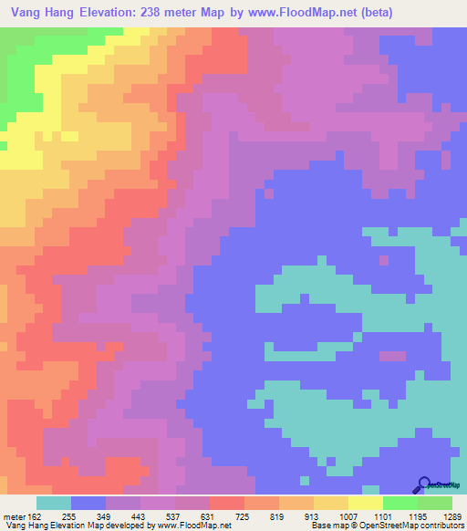 Vang Hang,Vietnam Elevation Map