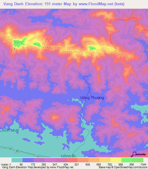 Vang Danh,Vietnam Elevation Map