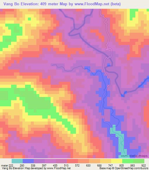 Vang Bo,Vietnam Elevation Map