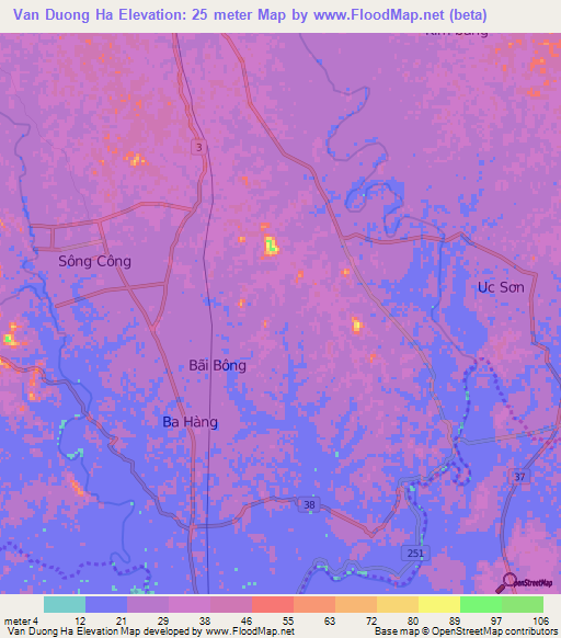 Van Duong Ha,Vietnam Elevation Map