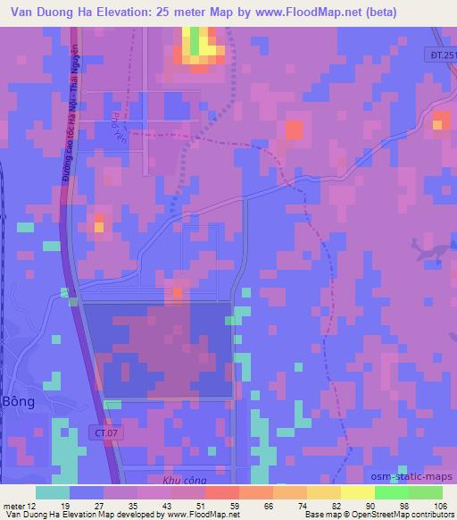 Van Duong Ha,Vietnam Elevation Map