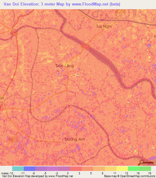 Van Doi,Vietnam Elevation Map