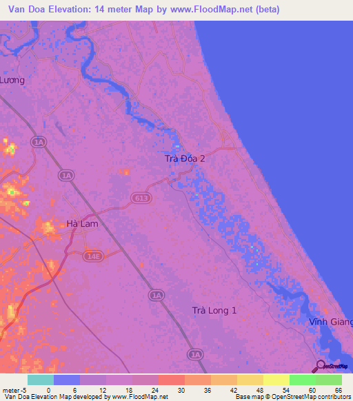 Van Doa,Vietnam Elevation Map