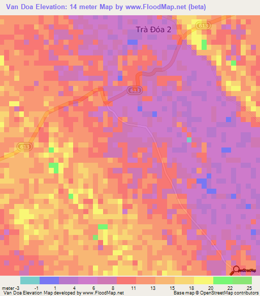 Van Doa,Vietnam Elevation Map