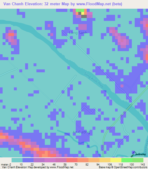 Van Chanh,Vietnam Elevation Map