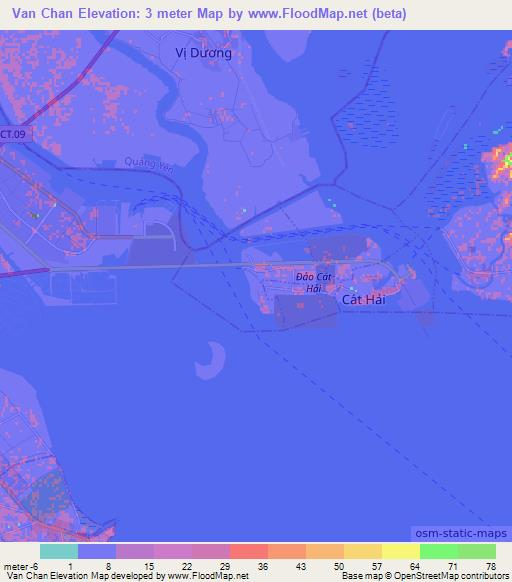 Van Chan,Vietnam Elevation Map