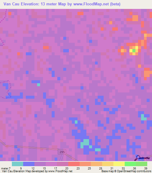 Van Cau,Vietnam Elevation Map