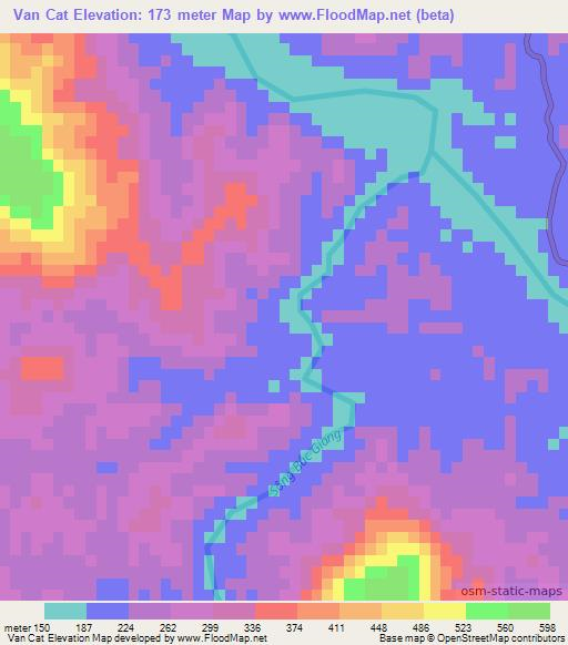 Van Cat,Vietnam Elevation Map