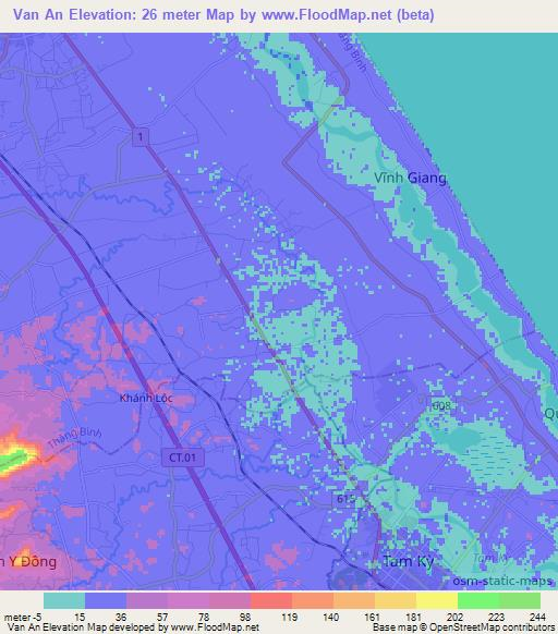 Van An,Vietnam Elevation Map