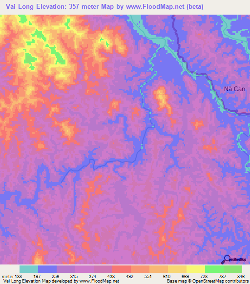 Vai Long,Vietnam Elevation Map