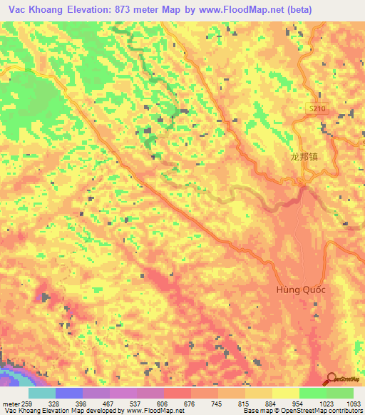 Vac Khoang,Vietnam Elevation Map