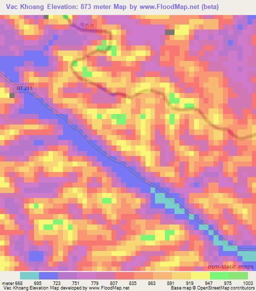 Vac Khoang,Vietnam Elevation Map