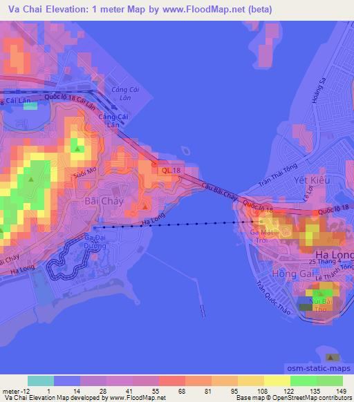 Va Chai,Vietnam Elevation Map