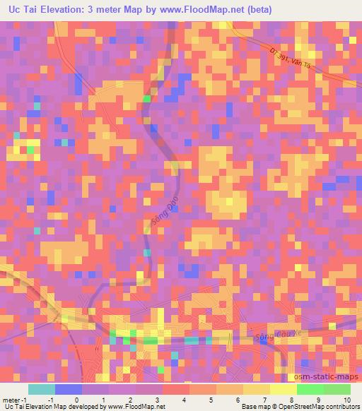 Uc Tai,Vietnam Elevation Map