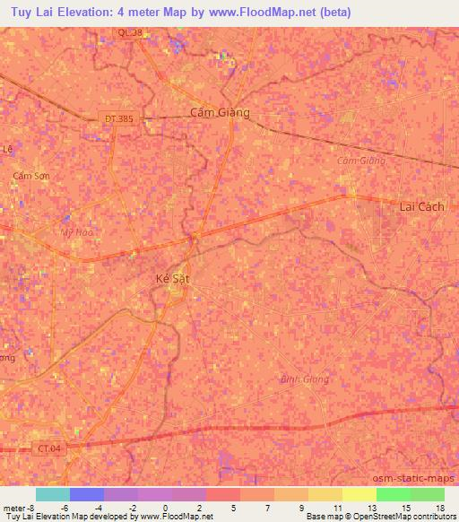 Tuy Lai,Vietnam Elevation Map