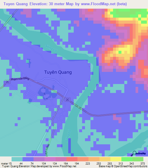 Tuyen Quang,Vietnam Elevation Map