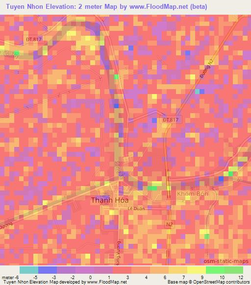 Tuyen Nhon,Vietnam Elevation Map