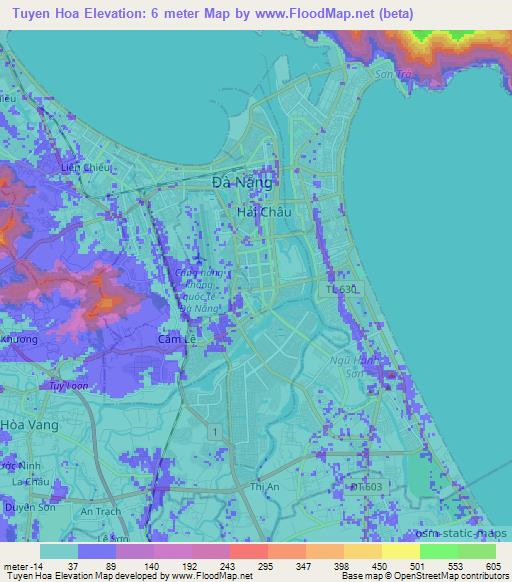 Tuyen Hoa,Vietnam Elevation Map