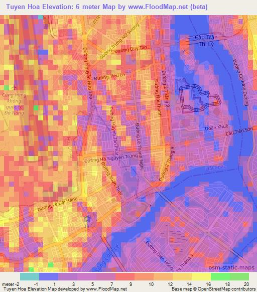 Tuyen Hoa,Vietnam Elevation Map